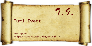 Turi Ivett névjegykártya